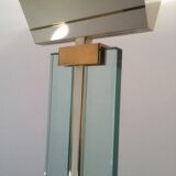 Floor lamp made of glass, brass and lacquered metal