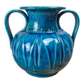 Vintage blue Italian vase – attributed to Aldo Londi for Bitossi – 1950s/60s