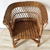 Fauteuil en  rotin pour enfant