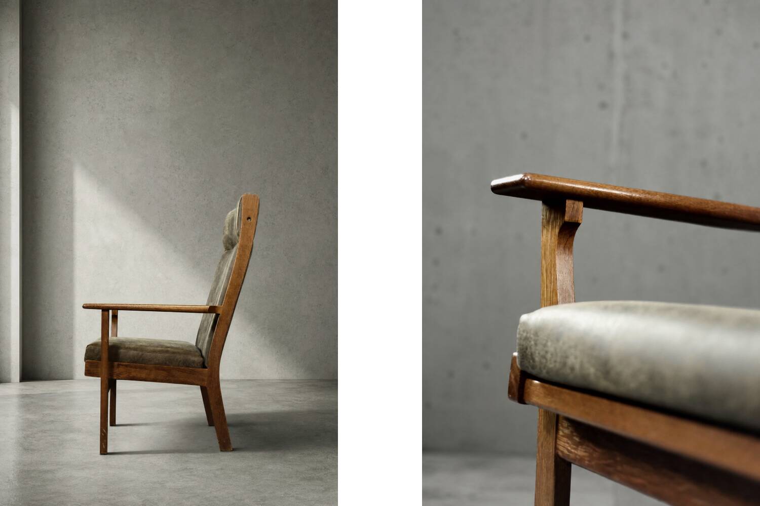 Fauteuil danois  modèle GE-181-A par Hans J. Wegner, 1950