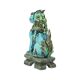 Vintage Chinese Komainu Guardian Lion Foo Dog Blue 19cm
