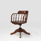 English style swivel-base “captain” desk chair, ca. 1850