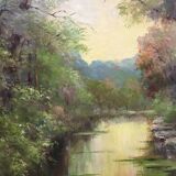Painting "Tree River" HSP signed