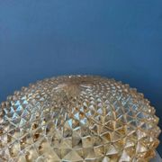 Mid-Century recessed ceiling light in crystal glass