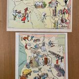 Reserved Lucille - Set of 2 20th century illustrated cards
