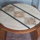 Art Deco wooden coffee table, marble top living room table, side table.