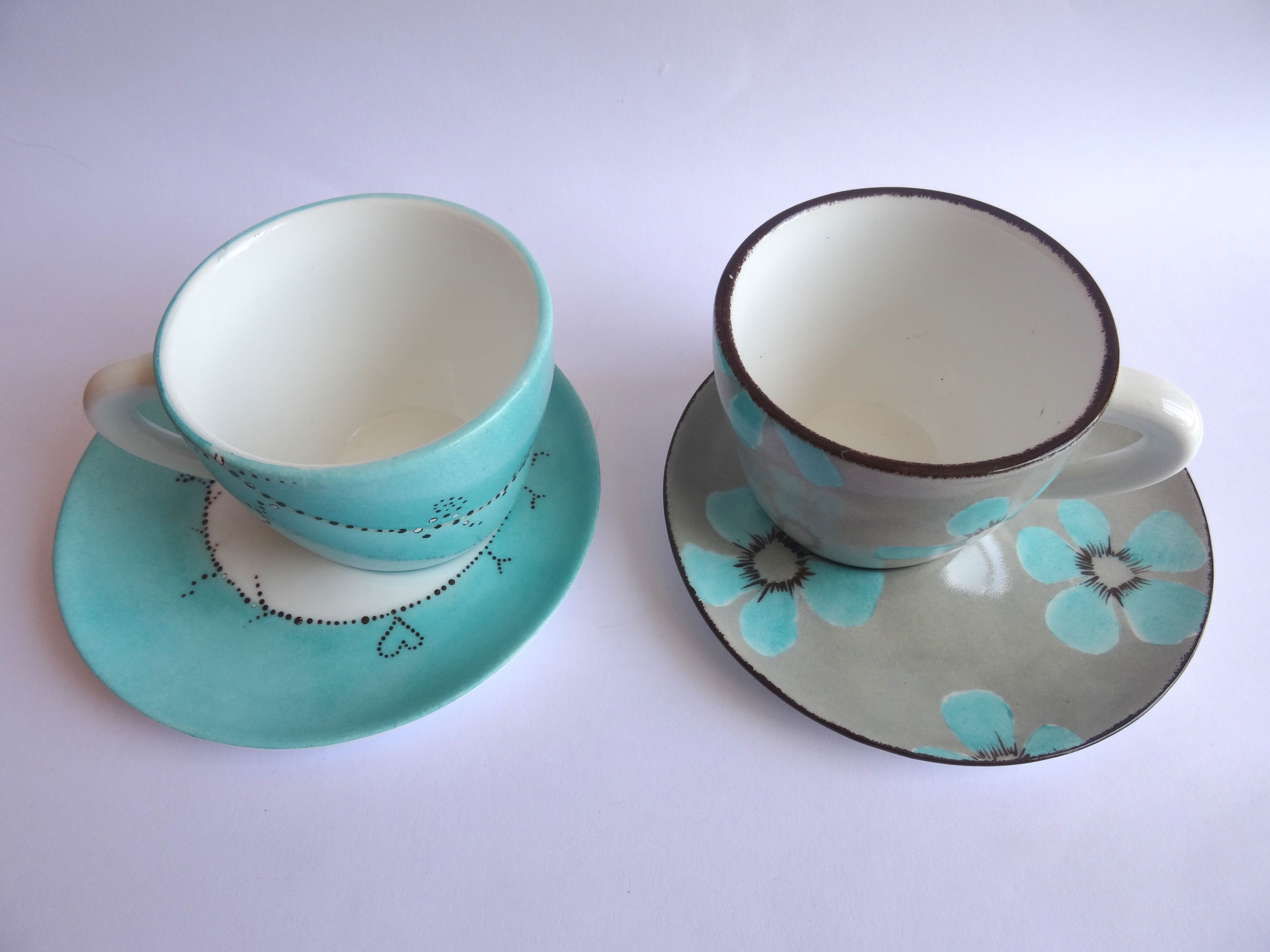 Hand-painted Agnès B. cups