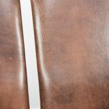 Vintage set of 4 dining chairs made of sheepskin leather with a high back