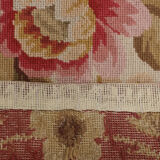 NEW Traditional Floral Needlepoint Rug Handmade Red Cream Wool Area Rug- 91x152cm