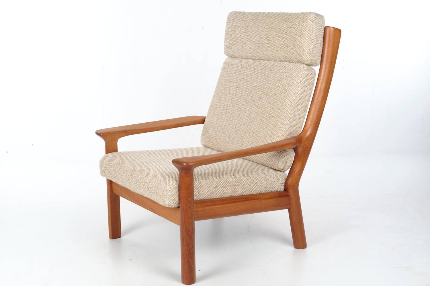 Glostrup teak armchair Denmark, wool, vintage