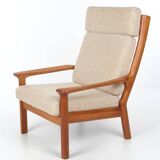 Glostrup teak armchair Denmark, wool, vintage