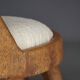 Chaise d'appoint en bois de palmier sculpté à la main, années 1970