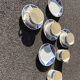 Set of 5 Badonviller Stella earthenware tea or chocolate cups