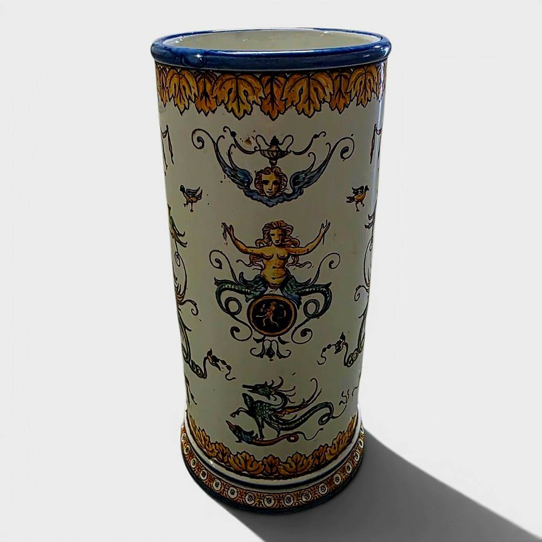 Vase cylindrique en faïence de Gien