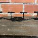 Vintage Wall Coat Rack with 4 Black Wrought Iron Heart-Shaped Hooks