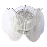 Transparent and pulegoso “disks” murano glass wall sconce