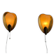 Pair of brass and glass wall lights from the mid-century, 1950s, Germany.