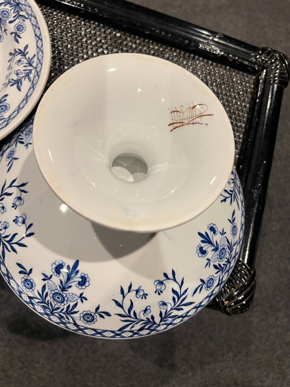 Luneville plate and compote dish
