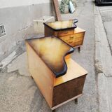 Pair of vintage bedside compass feet