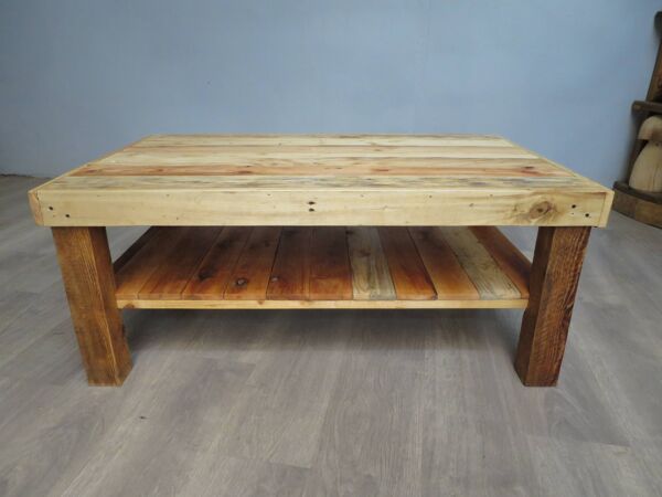 Table basse rectangulaire bois brut