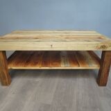 Rectangular raw wood coffee table
