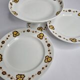Set of three compotiers and presentation dishes "Boch Frères" (Made in Belgium)