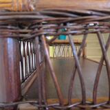 Bookcase - Bibus - 3 levels - woven rattan - bamboo - Vintage - 70s