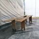 Pair of wooden farmhouse benches