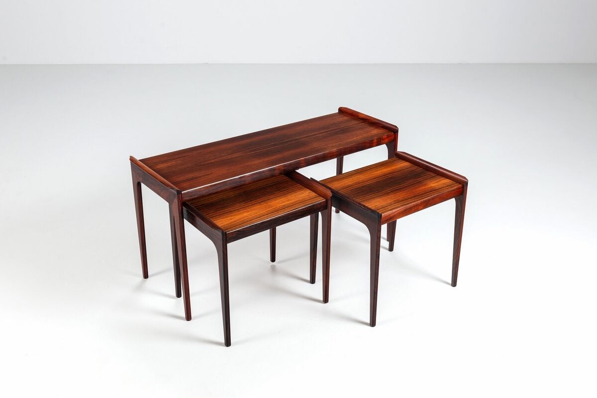 Erling Torvits nesting tables in rosewood Heltborg Mobler Denmark 1960