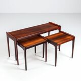 Erling Torvits nesting tables in rosewood Heltborg Mobler Denmark 1960