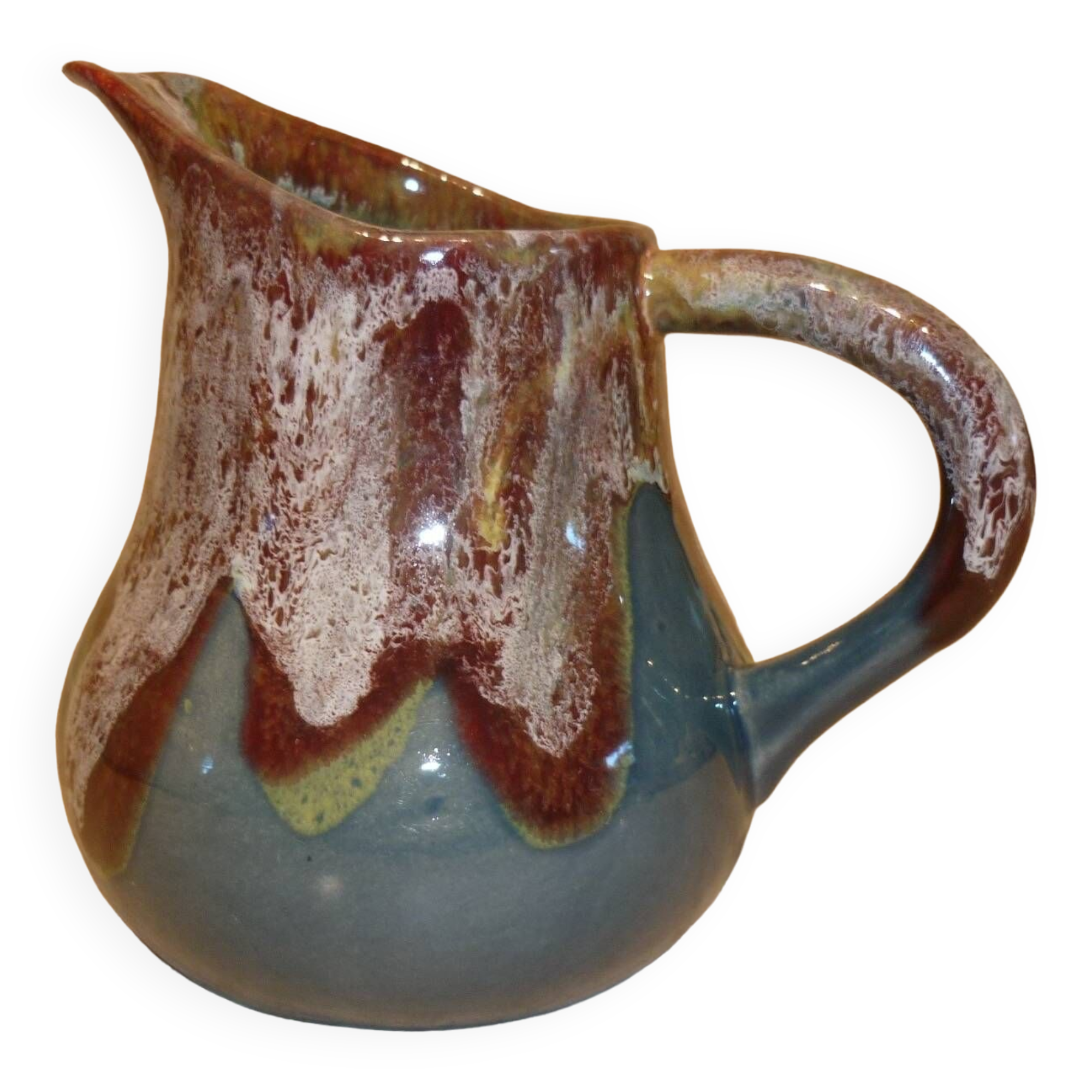 Fat Lava ceramic blue wine and water pitcher