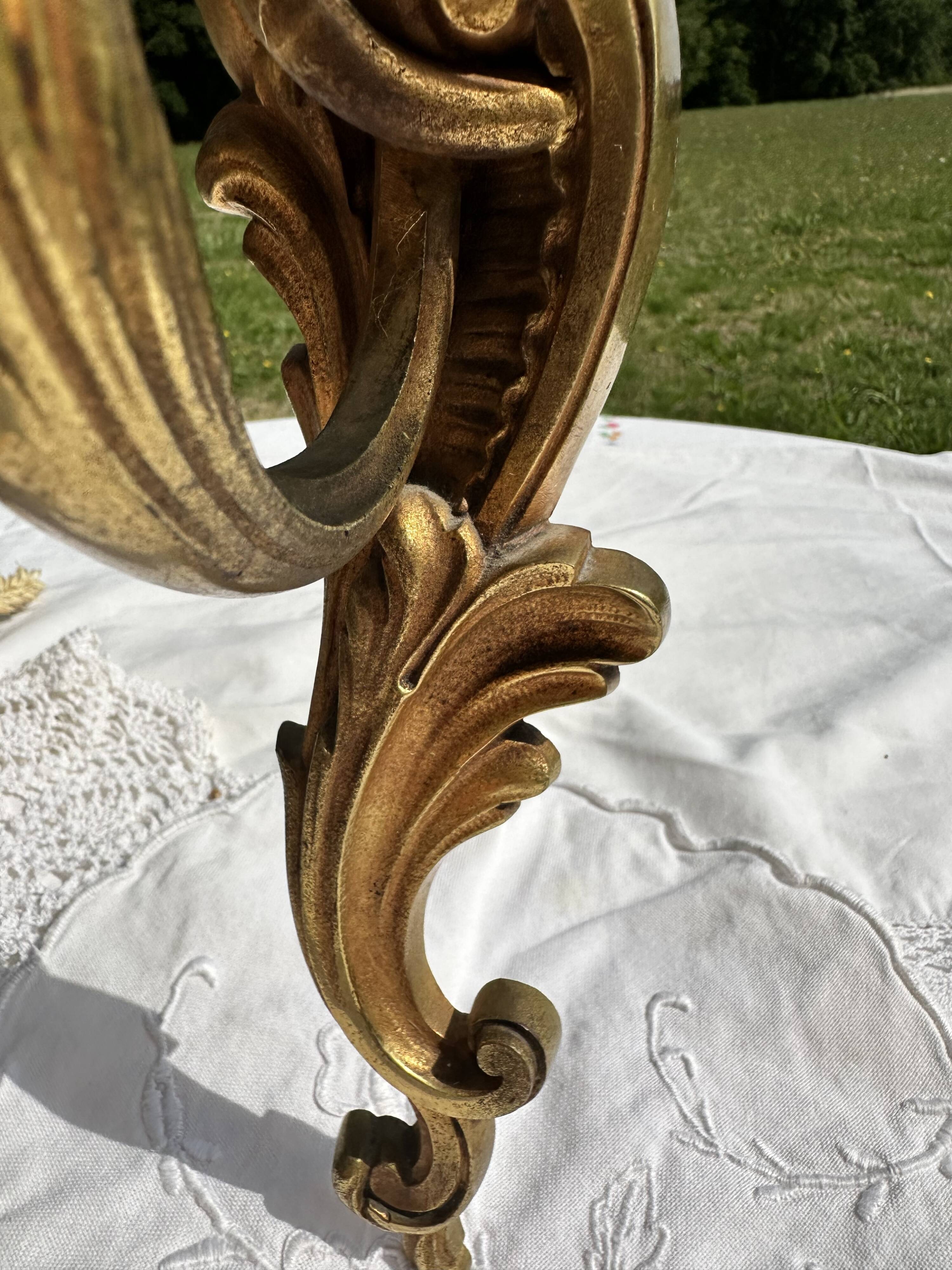 Magnificent 19th Century Louis XV Style Gilt Bronze Wall Candle Holder
