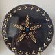 Rare black ceramic plate biot vintage stamp 1960 star 30 cm