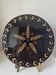 Rare black ceramic plate biot vintage stamp 1960 star 30 cm