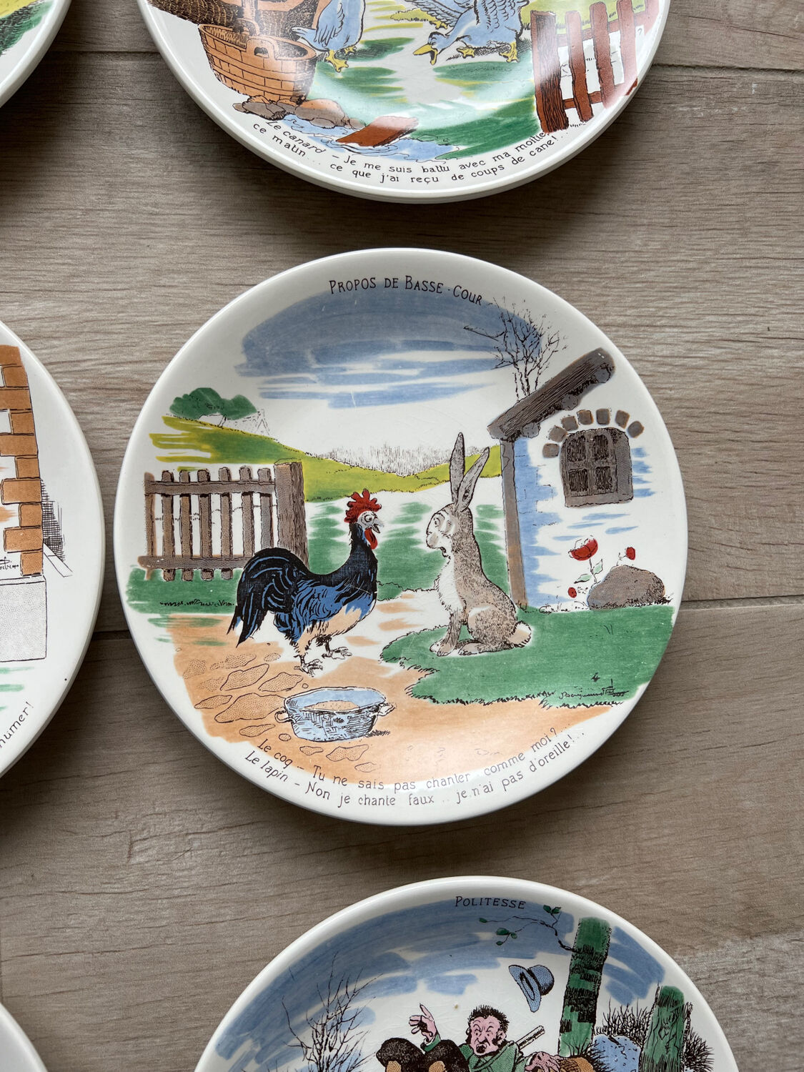 6 Sarreguemines dessert plates