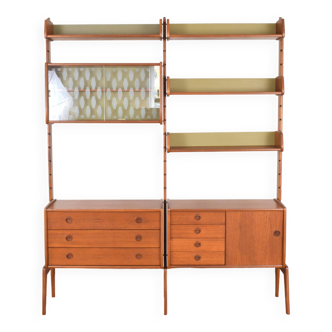 Ergo 2 Modules Teak Wall Unit by John Texmon & Einar Blindheim for Blindheim Mobelfabrikk, 1960s