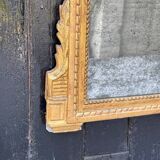 Large Mirror with Entwined Doves, Louis XVI, Gilded and Painted Wood, 18th Century