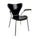 Arn Jocobsen black lacquered wooden armrest chair in the year 50