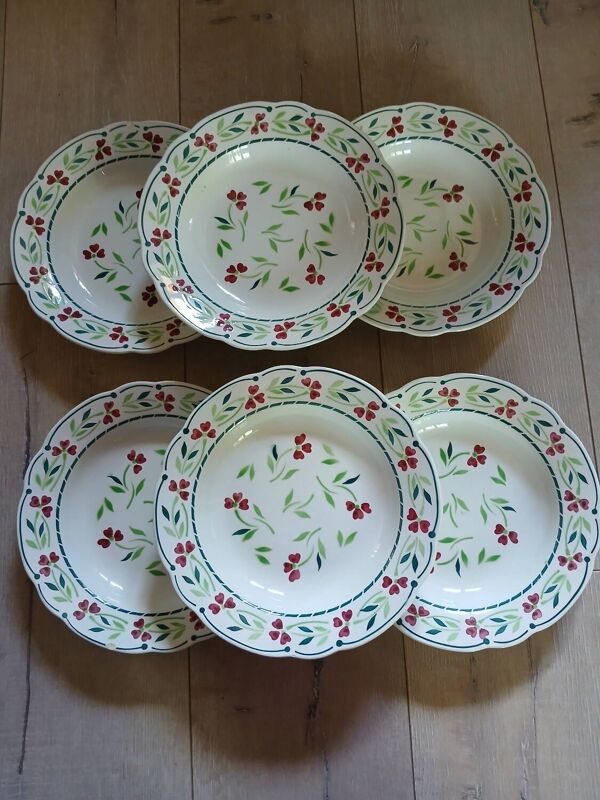 6 assiettes creuses Digoin et Sarreguemines