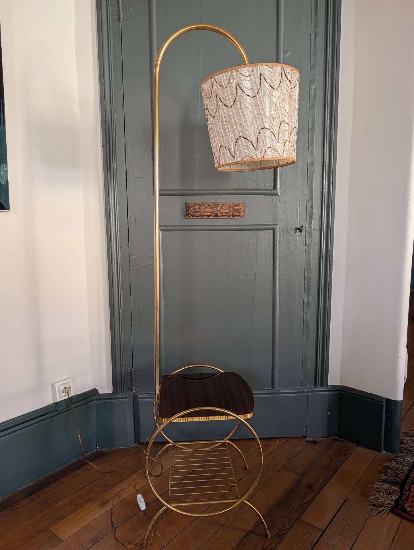 1950s reading lamp – Formica and gold metal