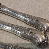 Salad serving set, silver handle, 950 Minerva, Rococo style.