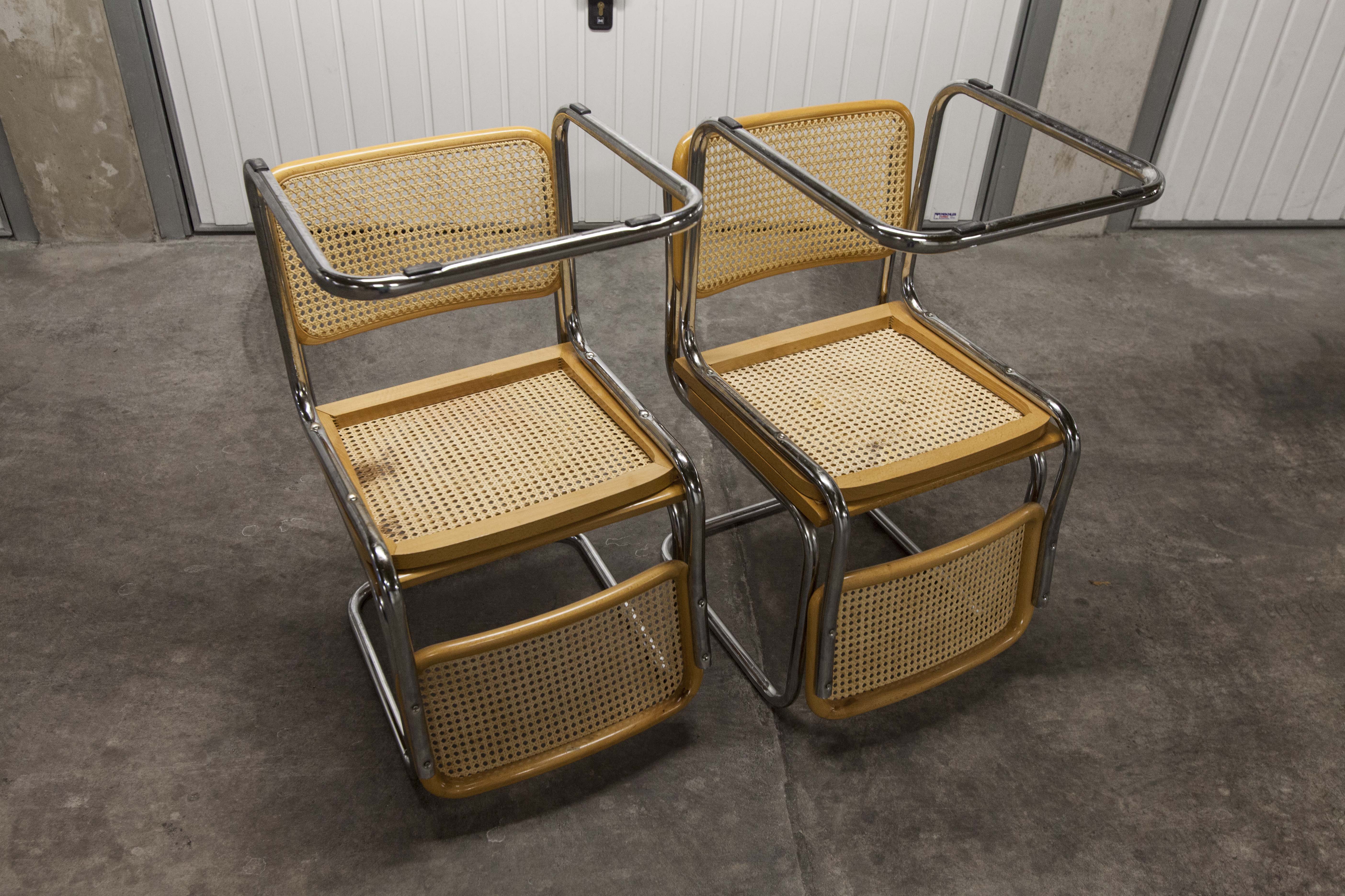 Lot of 4 chairs B32 by Marcel Breuer