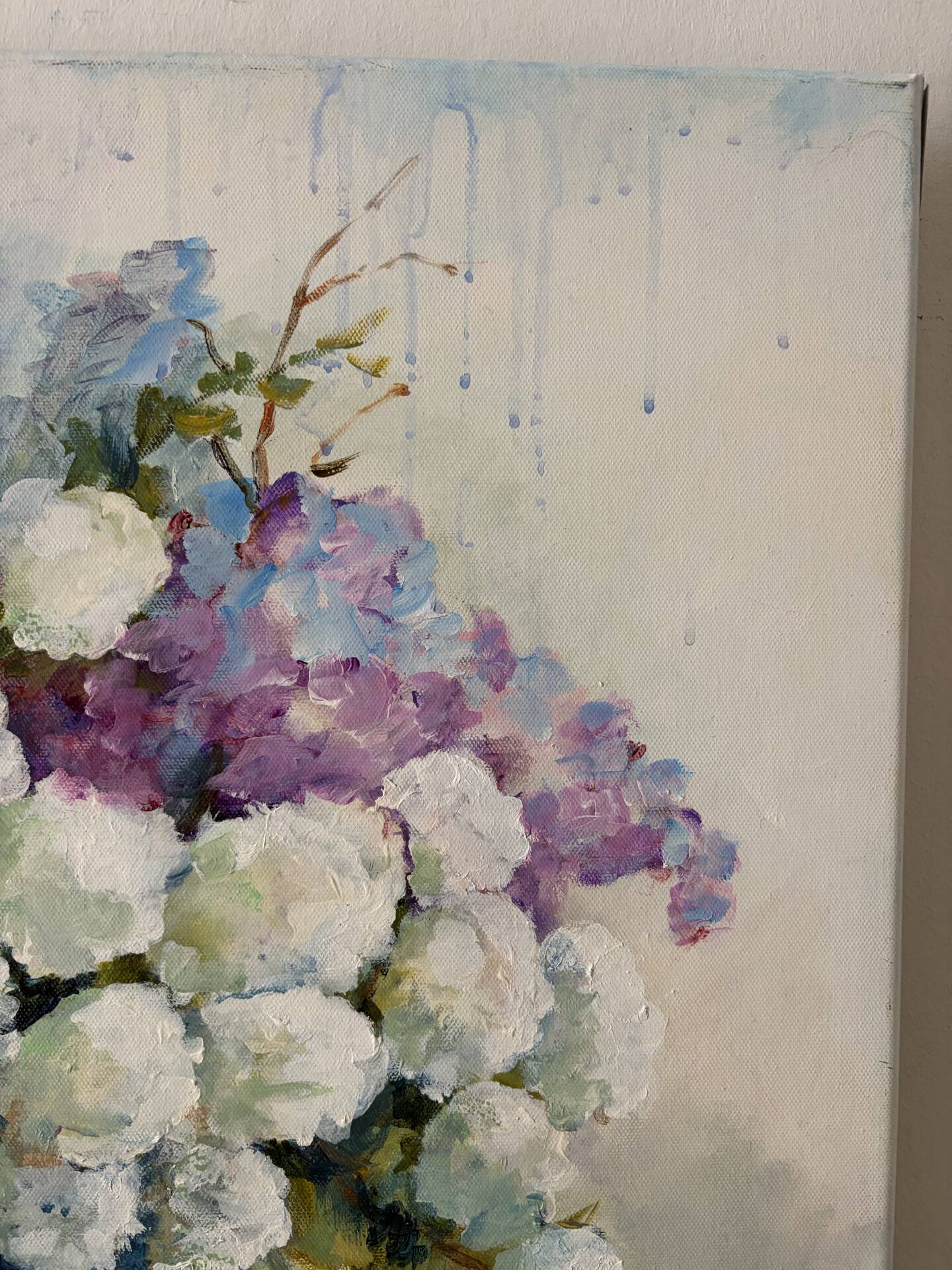 Snowballs and lilacs, oil on canvas signed Paumier