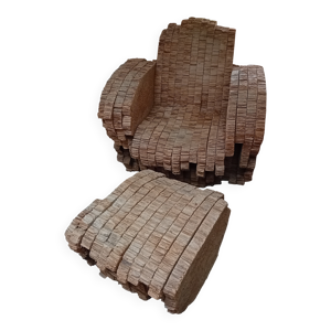 Fauteuil et repose-pied