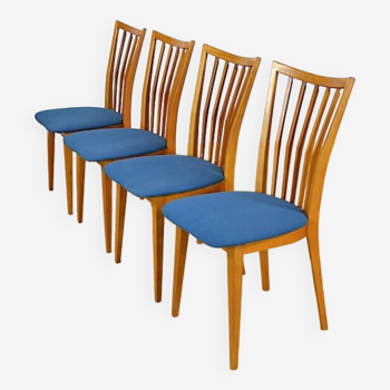 4 vintage chairs in blond beech 1960