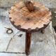 Tabouret de Traite Ancien Tripode Bois Brut Art Populaire Vintage #C60