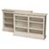 Pair of vintage open oak bookshelves with adjustable shelves.