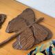 Set of 2 butterfly wall decorations sculptures 1900