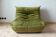 Togo armchair in olive green velvet