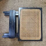 Cannage rattan footrest stool from 1970